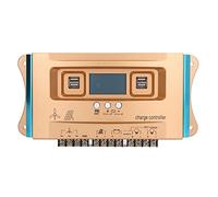 Solar Charge Controller MPPT Solar Panel Regulator Overcharge Protection for RV Home Systems 12V 24V 36V 48V 60V Lithium Battery PC Material (50A)
