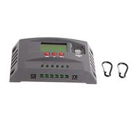 Solar Charge Controller MPPT Tracking Charging 12V 24V Automatic Adaptation LCD Display Solar Panel Regulator with 2 DC USB Ports for Outdoor RV Solar Power System ABS Aluminum (20A)