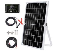 Solar Charge Controller, Topsolar 30A Solar Panel Controller 12V/24V PWM Auto Parameter Adjustable LCD Display Solar Panel Battery Regulator with Dual USB Port
