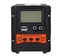 Solar Charge Controller with LCD Display, PWM Charging Regulator, Dual USB 5V 2.5A Output, Auto 12V 24V System Voltage for Solar Panel Battery Management (10A)