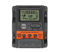 Solar Charge Controller with LCD Display, PWM Charging Regulator, Dual USB 5V 2.5A Output, Auto 12V 24V System Voltage for Solar Panel Battery Management (20A)