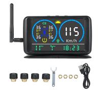 Solar Charge Tire Pressure Monitoring System 5inch Color LCD Display 0 to 13Bar 0 to 188PSI for Heavy Duty Trucks