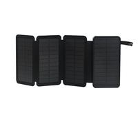 Solar Charger 20000mAh, Outdoor USB C Portable Power Bank with 4 Solar Panels, New 3A Fast Charge External Battery Pack with 2 USB Outputs Compatible with Smartphones, Tablets, etc. (Black)