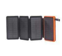 Solar Charger 20000mAh, Outdoor USB C Portable Power Bank with 4 Solar Panels, New 3A Fast Charge External Battery Pack with 2 USB Outputs Compatible with Smartphones, Tablets, etc. (Orange)