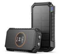 Solar Charger 26800mAh, Hiluckey Wireless Portable Charger Power Bank with 4 Outputs & LED Flashlight, USB C Quick Charge Waterproof Phone Charger for Smartphones, Tablets and Outdoors