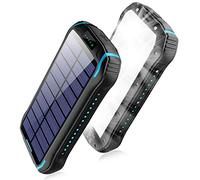 Solar Charger 26800Mah, Portable Solar Battery Charger External Battery Pack Phone Charger Power Bank,Blue