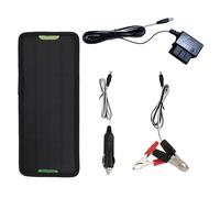 Solar Charger for Car Battery - 32x12cm 5W Solar Panel Waterproof Battery Maintainer 12V Slow Charge Kit Easy Installation | For Automobiles, Motocic Use