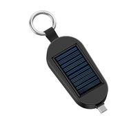 Solar Charger Portable Charger Solar Key Chain Mobile Phone Charger 3000 mAh Portable Mobile Solar Power Bank Phone Tablet Keychain Charger Type C with Carabiner Emergency Power Supply