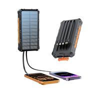 Solar Charger Portable Power Bank 20000mah External Battery Pack for iphone | Smart 20W Fast Charging, Built-In 5-Inch USB-C & Micro-USB Cables, Flashlight, Real Capacity for Outdoor Adventures & Travel