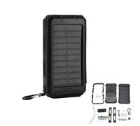 Solar Charger Power Bank,10000mAh Outdoor Fast Charge Solar Mobile Power Bank, Portable Phone Charger with Dual Flashlight and Compass for Camping （Product requires assembly with instructions）