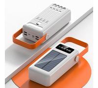 Solar Charger Power Bank 60000mAh, Portable Charger with Dual Outputs & Dual Inputs 4 LEDs Flashlight,Power Bank Fast Charging Battery Pack for Outdoor Camping Survival Gear white 150000mAh