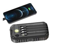 Solar Charger Power Bank - Portable Phone Charger | Portable 20000mAh External Battery Pack Hand Crank Power Bank Built in Cables SOS Strobe Flashlights for Camping Hiking Survival Home