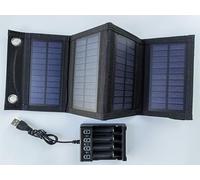 Solar Charger with 6 Watt Portable Solar Panel for 1.2V AA & AAA Ni-MH Ni-CD Rechargeable Batteries and with 5V USB Output for Cellphone or Other Batteries Needed Charge-Black4(No Battery Included)