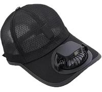 Solar Charging Baseball Cap, Solar Fan Cap, UV-Proof and Breathable Fan Baseball Cap, Perfect for Outdoor Activities Black