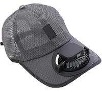 Solar Charging Baseball Cap, Solar Fan Cap, UV-Proof and Breathable Fan Baseball Cap, Perfect for Outdoor Activities Grey