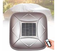 Solar Charging Car Cover with Remote Control, Automatic Retractable Electric Full Exterior Protection for SUV, Windproof Rope & Elastic Straps - Silver-2L