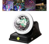 Solar Charging Colorful Magic Ball RGB Atmosphere Light, Disco Ball Light Party Lights dj Disco Lights, 360° Rotating Magic Ball Light, Disco Lights with 7 Colours 2 Mode for Garden, Party (Black)