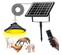 Solar Chicken Coop Light with Timer | Three-Color Dimmable LED, IP66 Waterproof Hanging Ceiling Pendant Light Suitable for Poultry Farms,Coops,Patio,Camping,Garage etc