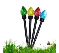 Solar Christmas Lights for Outdoor | Waterproof LED Garden Decorations - 4 Pieces Decorative Lights on Stake for Patio, Lawn, Garden, Entrance Gate, Driveway, Porch, Patio Fence, Bor