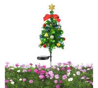 Solar Christmas Pathway Lights Outdoor | Waterproof Garden Decorations, Christmas Trees Pathway Lights, Solar Powered Garden Lights with 8 Modes, 20 LEDs Multicolor Solar Christmas Yard Decorations