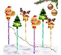 Solar Christmas Pathway Lights,Waterproof Christmas Decorations Lamp | Santa Stake Lights for Yard,for Yards Lawn Driveway Walkway Porches Balconies Terraces Party Festival Halloween