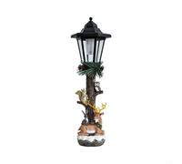 Solar Christmas Statue Resin Garden Light 38cm Outdoor Patio Decor | Solar Resin Christmas Statue w/ Warm Light, 38cm Multicolored Snow Landscape, Weatherproof for Garden & Patio