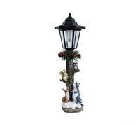 Solar Christmas Statue Resin Garden Light 38cm Outdoor Patio Decor | Solar Resin Christmas Statue w/ Warm Light, 38cm Multicolored Snow Landscape, Weatherproof for Garden & Patio