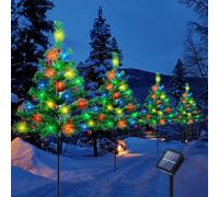Solar Christmas Tree Lights 80 LEDs - Green 38cm
