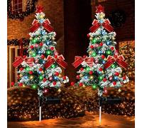 Solar Christmas Tree, Solar Christmas Tree Lights Holiday Decorations, 75cm for Outdoor Courtyards, Gardens, Lawns, Small Path Light, Atmosphere Lights (A-2pcs)
