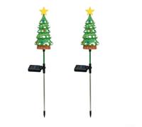 Solar Christmas Tree Stake Lights, 70cm LED Garden Decor for Yard Patio | Outdoor,Weatherproof Plastic, Auto Dusk-to-dawn Sensor, Easy Ground Stake, Festive Green Glow For Yard Patio