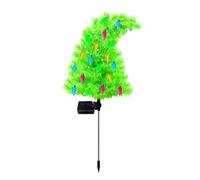 Solar Christmas Tree Stake Lights, IP65 Waterproof Outdoor Garden Pathway | Durable ABS and stainless steel IP65 waterproof lights for outdoor garden paths with dual modes for festive Christmas A 1pc