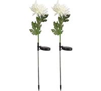 Solar Chrysanthemum Lights 2pcs Waterproof Light Artificial Flowers Stake Light for Gardening Yard Landscape Decor