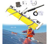 Solar Cleaning Brush,Solar Cleaning Equipment,with 3.5-7.5mtelescopic Rod,Snap-On Design,Prevent Accidental Contraction,Suitable for a Variety of Working Environments (6m,yellow)