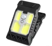 Solar Clip On Light, Motion Sensor Garden Lantern, Ip65 Waterproof Outdoor Pathway Lighting, Three Modes For Camping And Home Security, Black(COB)