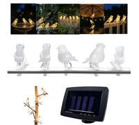 Solar Clip On Lights Outdoor Waterproof | 5PC LED Bird String Lights Solar Powered, Decorative Bird Silhouette HangingLights for Garden, Balcony, Tree, BirdBath, Fence & Patio Decor
