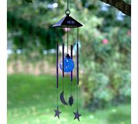 Solar Colour Changing LED Sun Moon & Star Hanging Outdoor Light Up Wind Chime