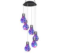 Solar Colour Changing Wind Chimes 7 Changing Colors Bulb Ball LED Solar Waterproof Landscape Lights 70cm Wind Bells Hanging Light Mobile Garden Lamp For Home Party Yard Garden Christmas Decoration