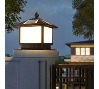 Solar Column Caps Light Outdoor Post Caps Light Modern Column Pillar Lamp With Solar Powered Waterproof Post Lantern Porch Fence Cap Lantern Landscape Lighting For Garden Patio Mailbox Pathway Fixture