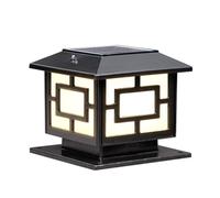 Solar Column Lights Remote Control Dimmable Courtyard Column Lantern Landscape Lighting Victoria Waterproof Led Outdoor Light Fixtures 4x4 Black Lamp Post Lights for Patio, Garden, Pathway