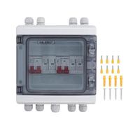 Solar Combiner Box 2 in 2 Out DC500V 32A Solar Disconnect Switch with 20-40KA IP65 Photovoltaic PV Isolator for Home RV Solar Panel System