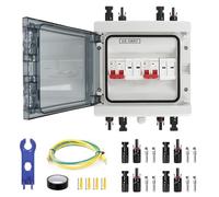 Solar Connection Box Photovoltaic, Surge Protection PV DC1000V 40A Lightning Protection Circuit Breaker 2 String (2 in 2 Out), IP65 Waterproof & UV Resistant Generator Connection Box for Photovolta