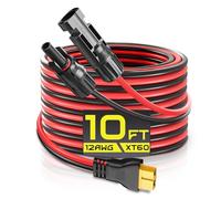 Solar Connector to XT60i Charge Extension Cable, 10/12AWG 20FT XT60 Adapter Cable to Solar Panel Charging Wire for LiFePO4 Battery RV Portable Power Station Ecoflow Solar Generator (10AWG-10FT)