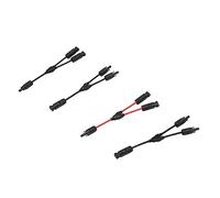 Solar Connector Y Branch Black 2 Pairs Solar Photovoltaic Connector Y Branch Parallel Cable PPO Solar Panels Connectors Wire Plug for Solar Panel