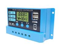 Solar Controller, 30A 20A 10A 12V 24V Solar Charge Controller PV Panel Charger Regulator For 100W 200W 300W 400W 500W For Lifepo4 Lithium Battery Solar Regulator ( Size : 20A , Color : Auto 12V 24V )