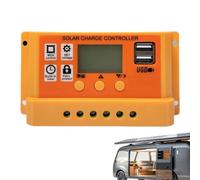 Solar Controller - 30A USB Panel Smart Battery 12V 24V | Intelligent Controller with LCD Display for Mobile Batteries, Tablet, Camper Car, Overload Protection Renewal