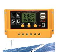 Solar Controller | Automatic Detection 12V/24V LCD Display | Dual USB 30A for Camper Farm Home Camping Marine Workshop Cabin | Caravan Marine Cabin
