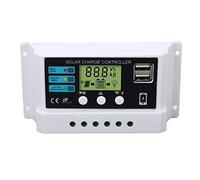 Solar Controller Industrial Chip LCD Display Overload Protection Solar Regulator 12V 24V Self Adaption White (20A)