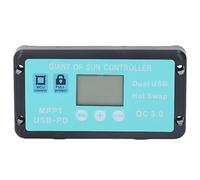 Solar Controller, Solar Controller with LCD Display 12V 24V MPPT Aluminum Solar Controller, Multiple Solar Panel Regulator Controller for Battey