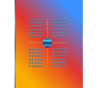 Solar Coordinates Studio Sketchbook: 120 Blank Pages | Large Format 8.5 x 11 Blank Sketchbook | Modern Geometric Cover in Blue, Orange and Gold