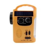 Solar Crank Radio, Emergency Radio with AM/FM, Hand Crank and Solar Powered, 5-LED Flashlight, 8-LED Reading Lamp, Portable, Alert for Outdoor, Home, Emergency Use